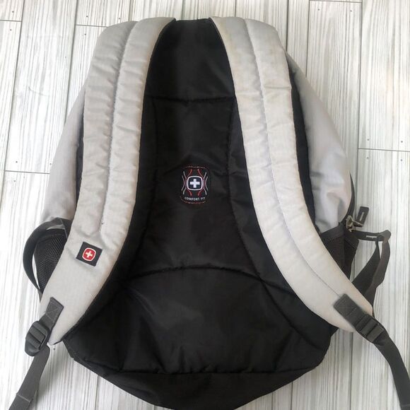 SwissGear by Wenger Durable Comfort Fit Gray Teal Backpack Bookbag Nature Leaf - Picture 8 of 13